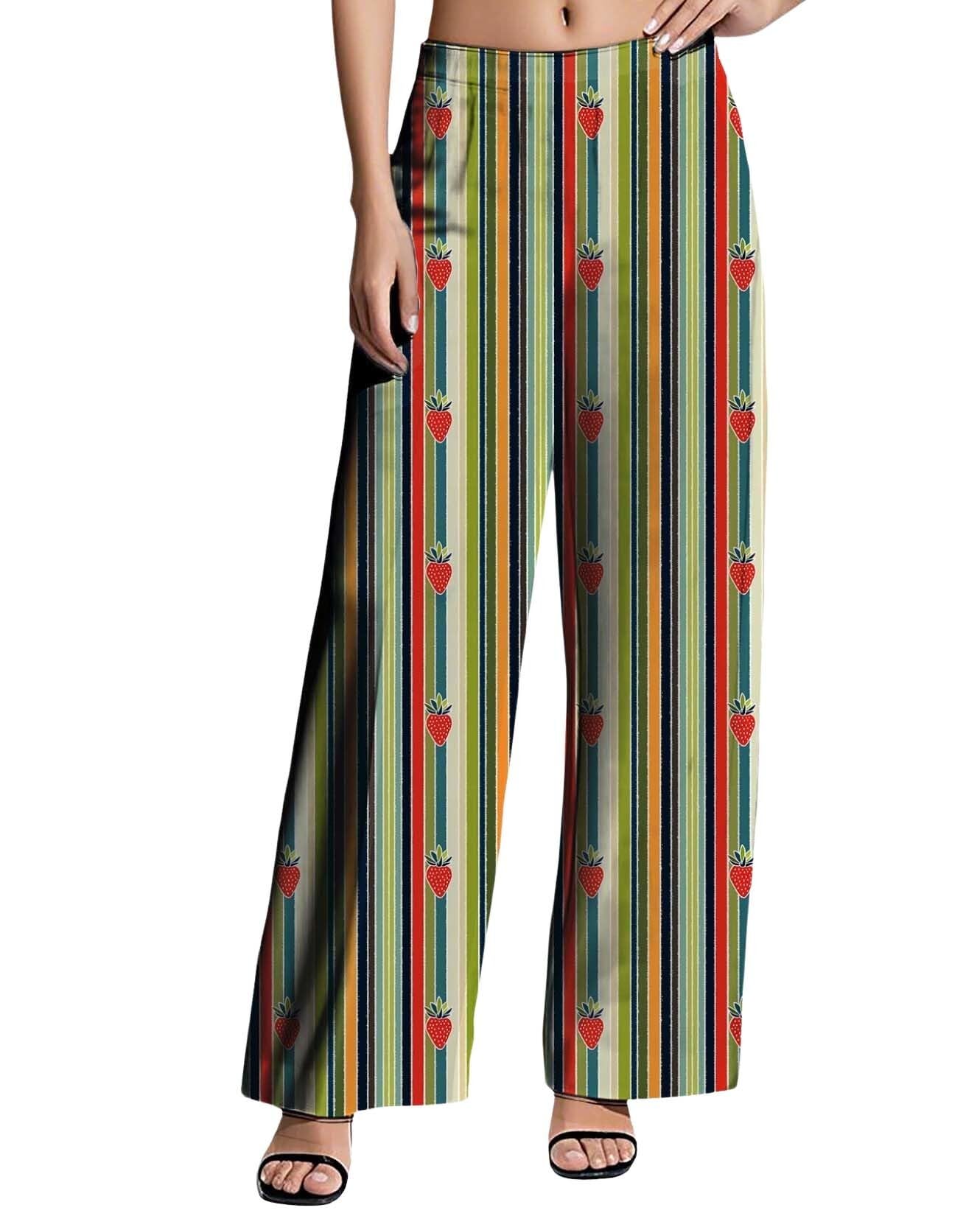 Womens Linen Pants Baggy Wide Leg Pants with Pockets Flowy Color Block Floral Boho Harem Lantern Trousers Elastic