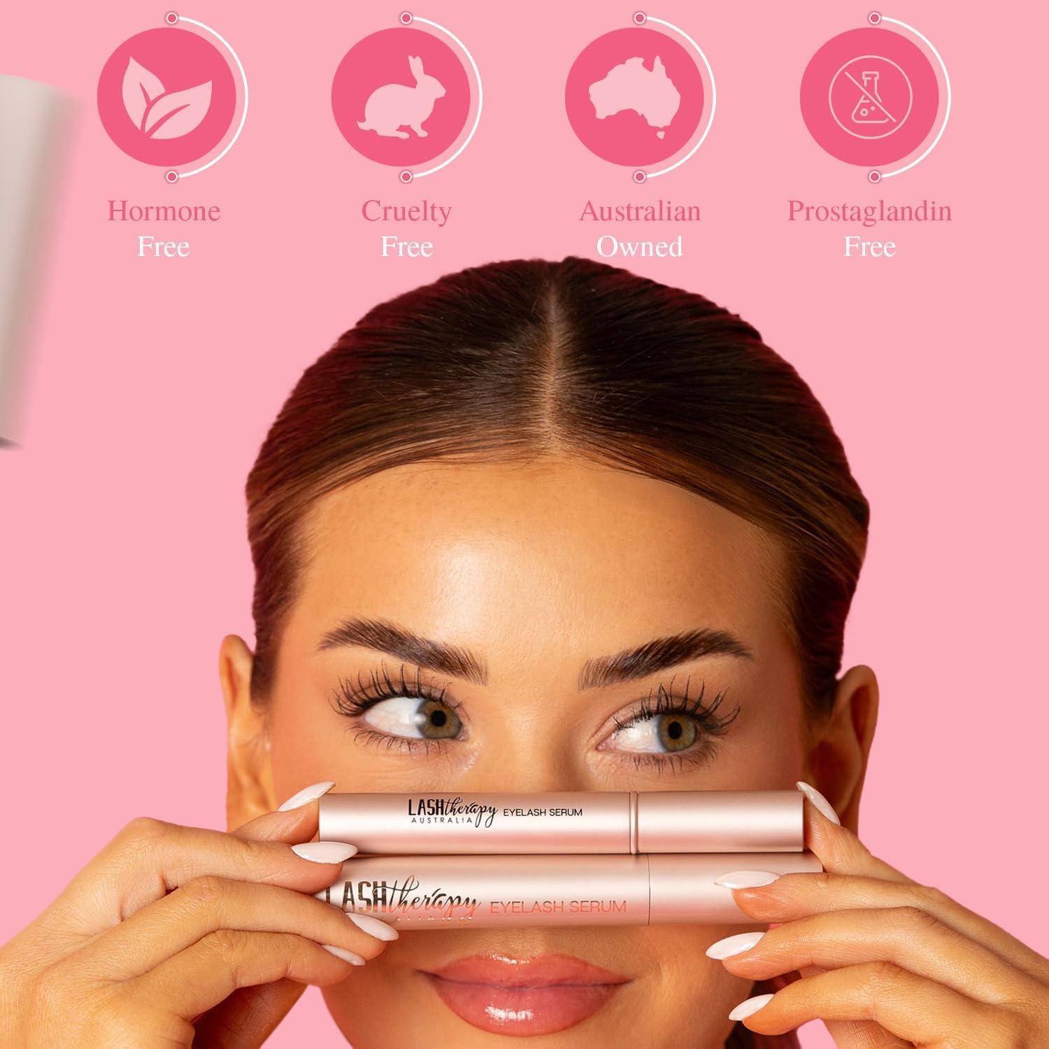 Lash Therapy Australia Siero per la crescita delle ciglia, 3 ml, siero potenziante per ciglia più piene, spesse e lunghe, infuso di peptidi, cruelty free, senza ormoni, senza prostaglandine