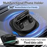 360 Support de téléphone rotatif de voiture de support de téléphone avec ressort Clip sans glissement de tableau de bord Support de téléphones Case-Amiendly Mount pour la navigation