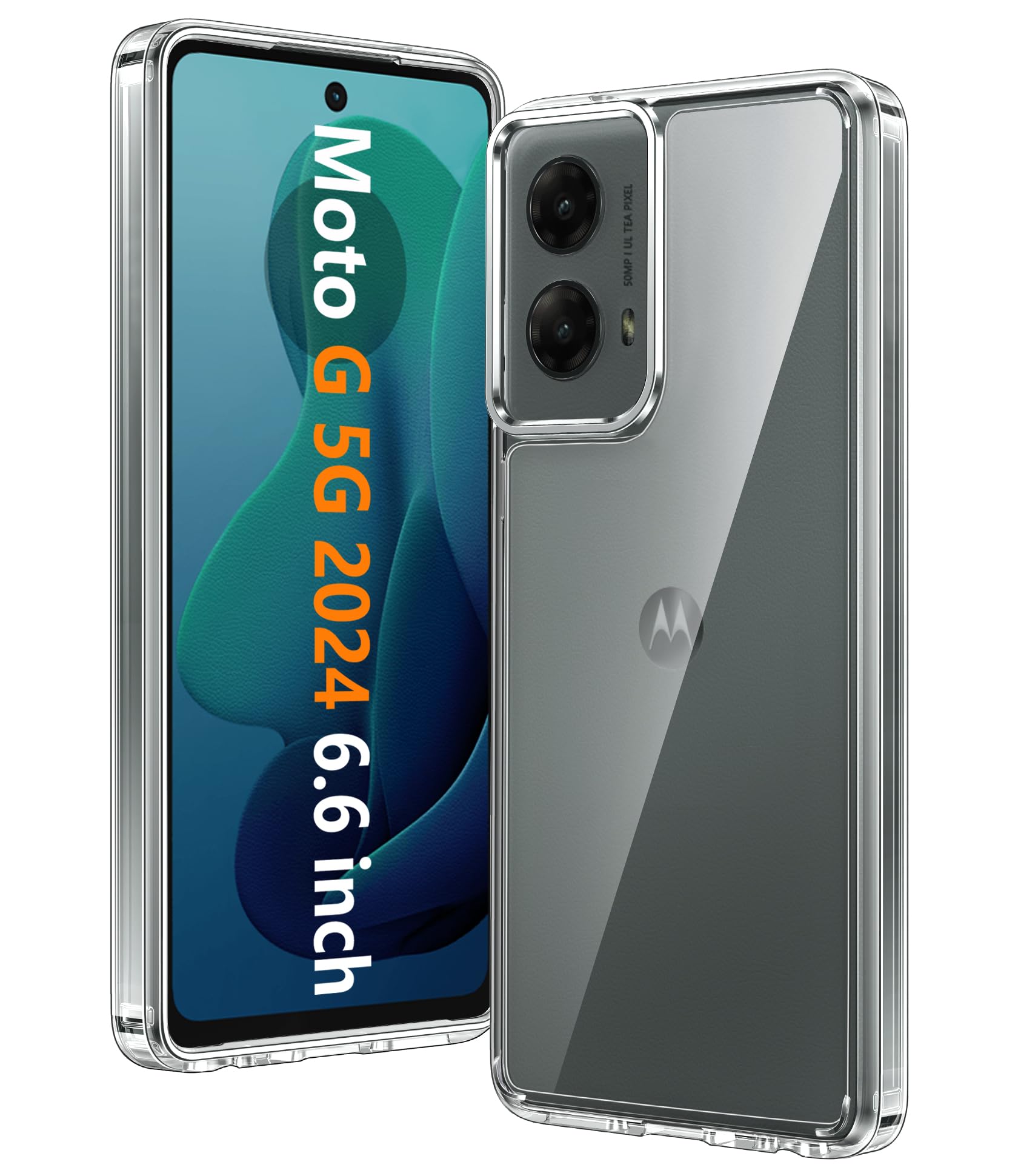 FNTCASE for Motorola Moto G-5G-2024 Case: High Grade Drop Protection Anti Yellowing Cell Phone Cover - Rugged Shockproof Protective Bumper Transparent