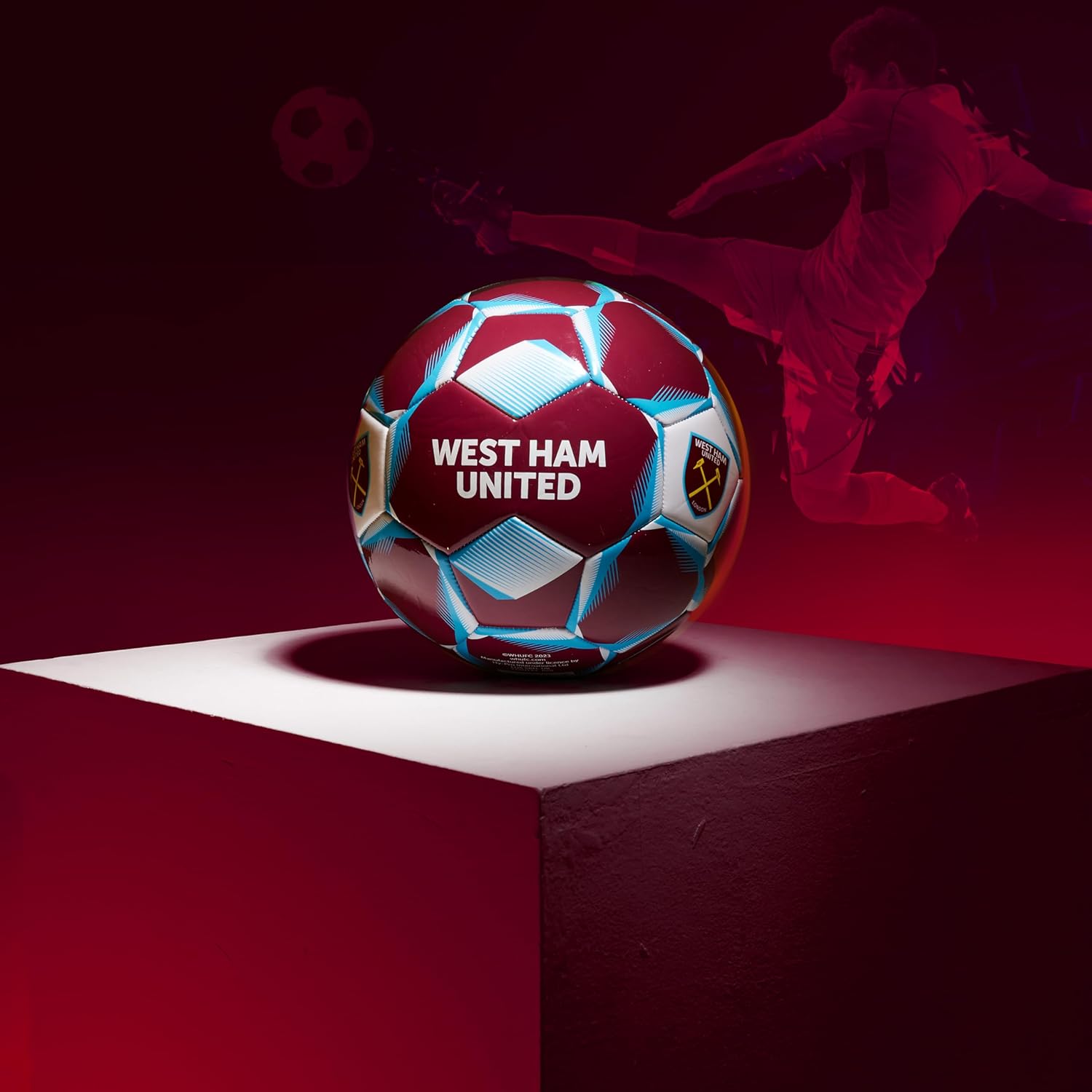 West Ham United F.C. Soccer Ball for Adults Teenagers Kids Training Soccer Size 3, 4 or 5 West Ham Merchandise (Burgundy, Size 4)