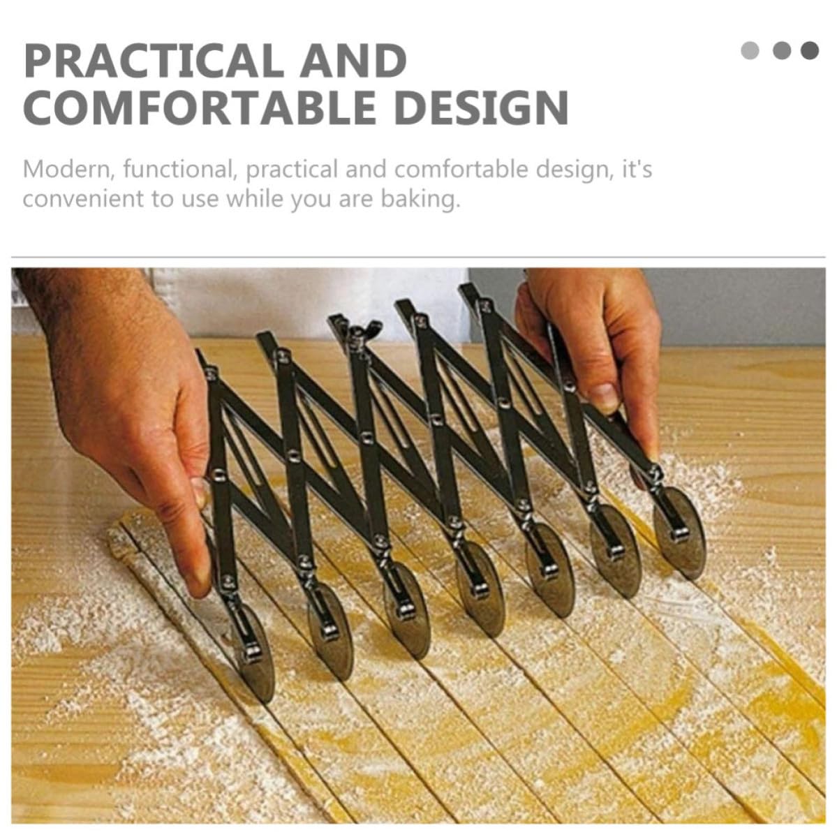 Abaodam Couteau à Roulettes Pâtisserie Acier Inoxydable Roues Réglables Coupe-pizza et Pâte Diviseur Pratique pour Gâteaux et Pâtisseries