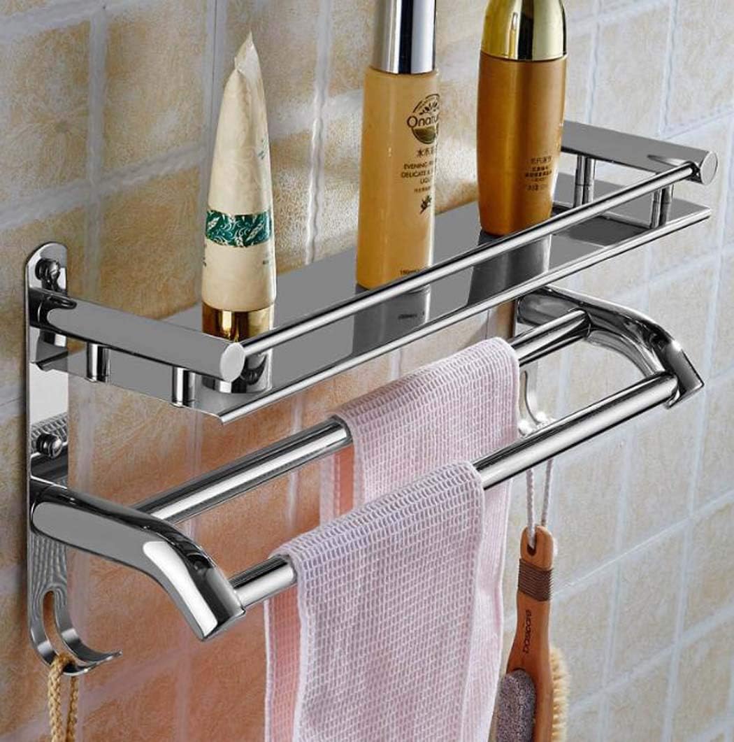 iSTAR Stainless Steel Bathroom Shower Caddy, Bathroom Shelf Wall Hanging Storage Organizer Kitchen Rack with Shampoo, Soap Holder and Towel Rack Hanger Steel Towel Holder (2 Shelf) (B083ST5V6Q) Amazon Price History, Amazon Price Tracker