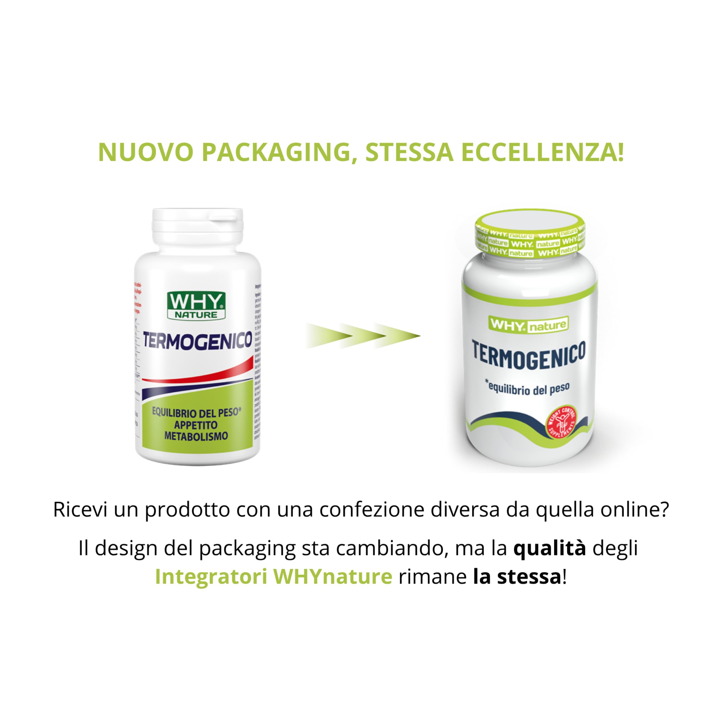 WHY NATURE TERMOGENICO - Integratore Alimentare Termogenico - Equilibrio del Peso Appetito Metabolismo - 60 Compresse