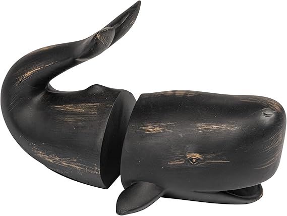 Creative Co-Op Whale Shaped Resin Bookends (Set of 2 Pieces)
