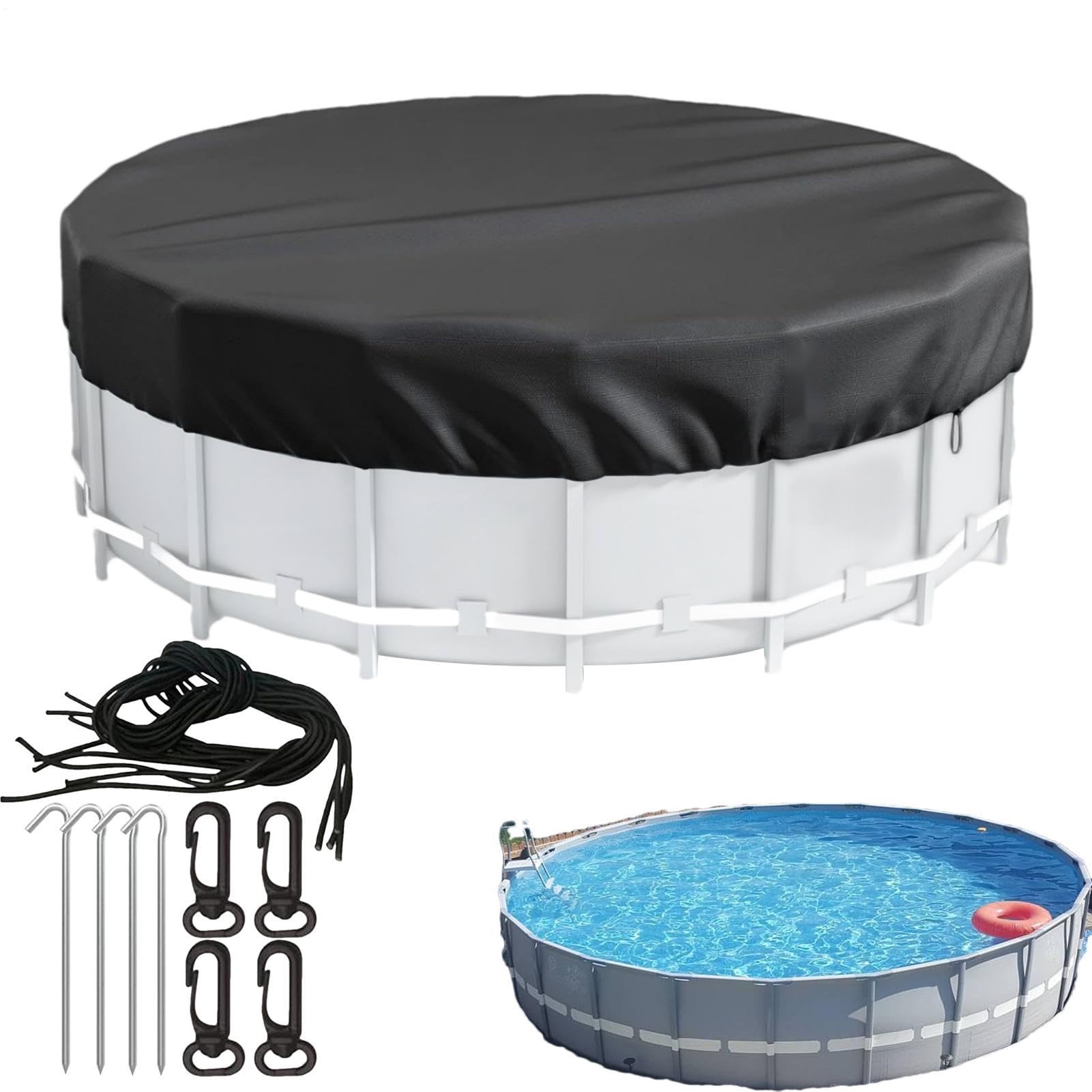 Copertura per vasca rotonda per piscina contro la polvere | Copertura per piscina esterna per vasca da bagno, patio, spa, campeggio, casa, cortile, giardino e patio