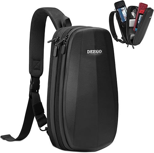 DEEGO Funda de transporte para consola de vapor y accesorios, mochila cruzada protectora de doble capa a prueba de golpes, bolsa bandolera con