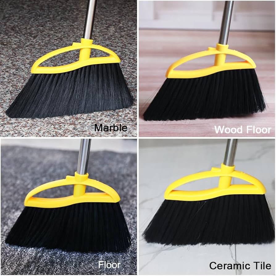 Indoor Outdoor Heavy Duty Angle Broom With Steel Broomstick For Easy Sweeping Easy Assembly Great Use For Home Kitchen Room Office Lobby Floor Pet Hair Sweeping - Jumbo Angle Broom And Outdoor