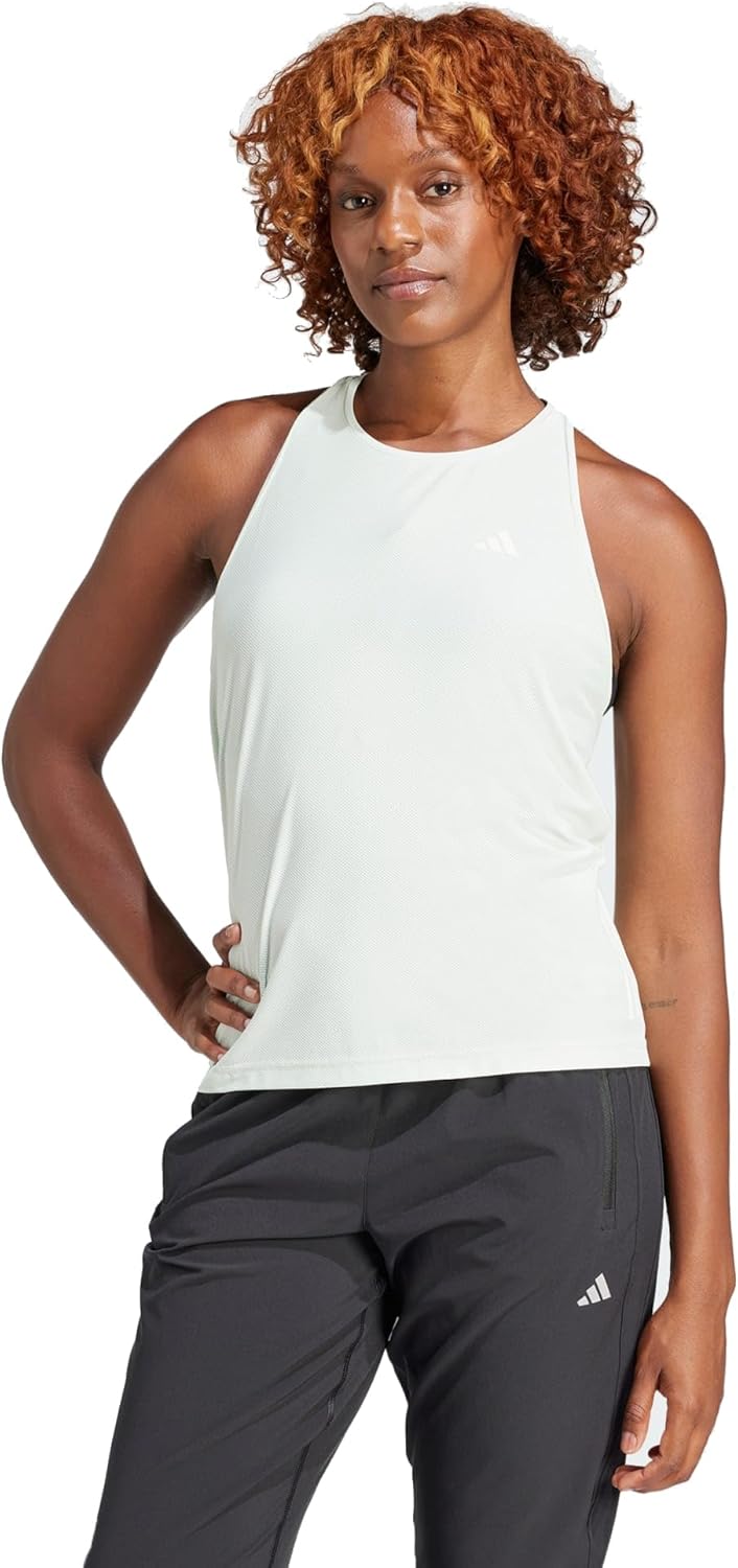 adidas Womens Own The Run Athletic Mesh Tank Top