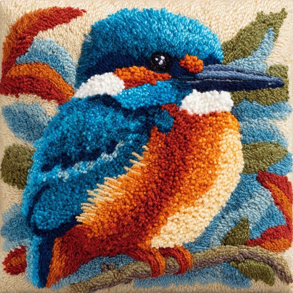 Henypt Latch Hook Kits Pillow Bird