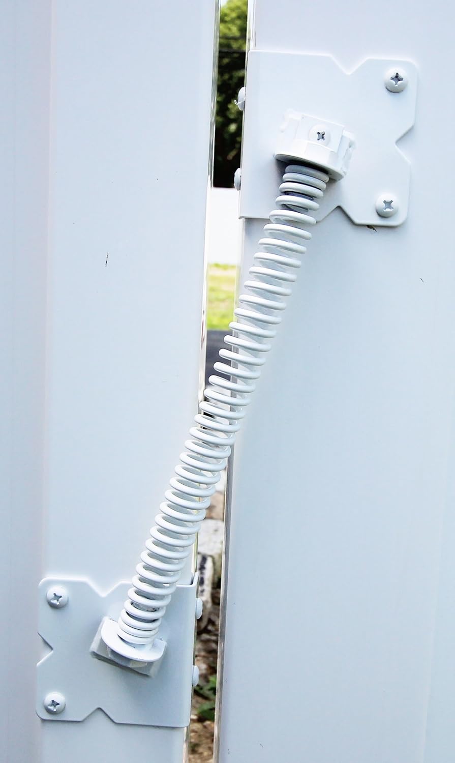 Stainless Steel Powder Coated Self Closing Gate Spring for PVC/Vinyl Gate and Screws-Black