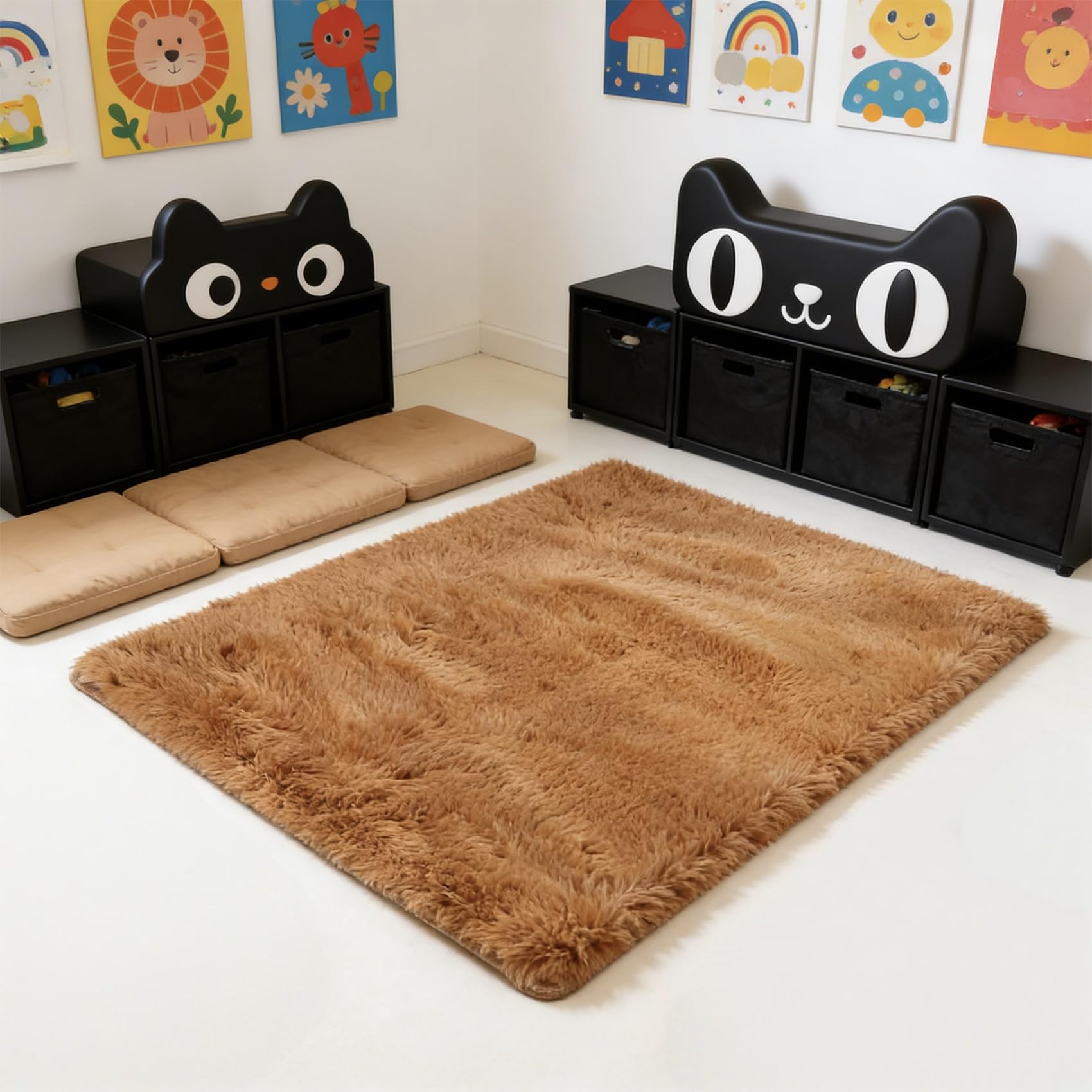 Tapis Salon Élégant Moderne 197 x 190 cm Marron
