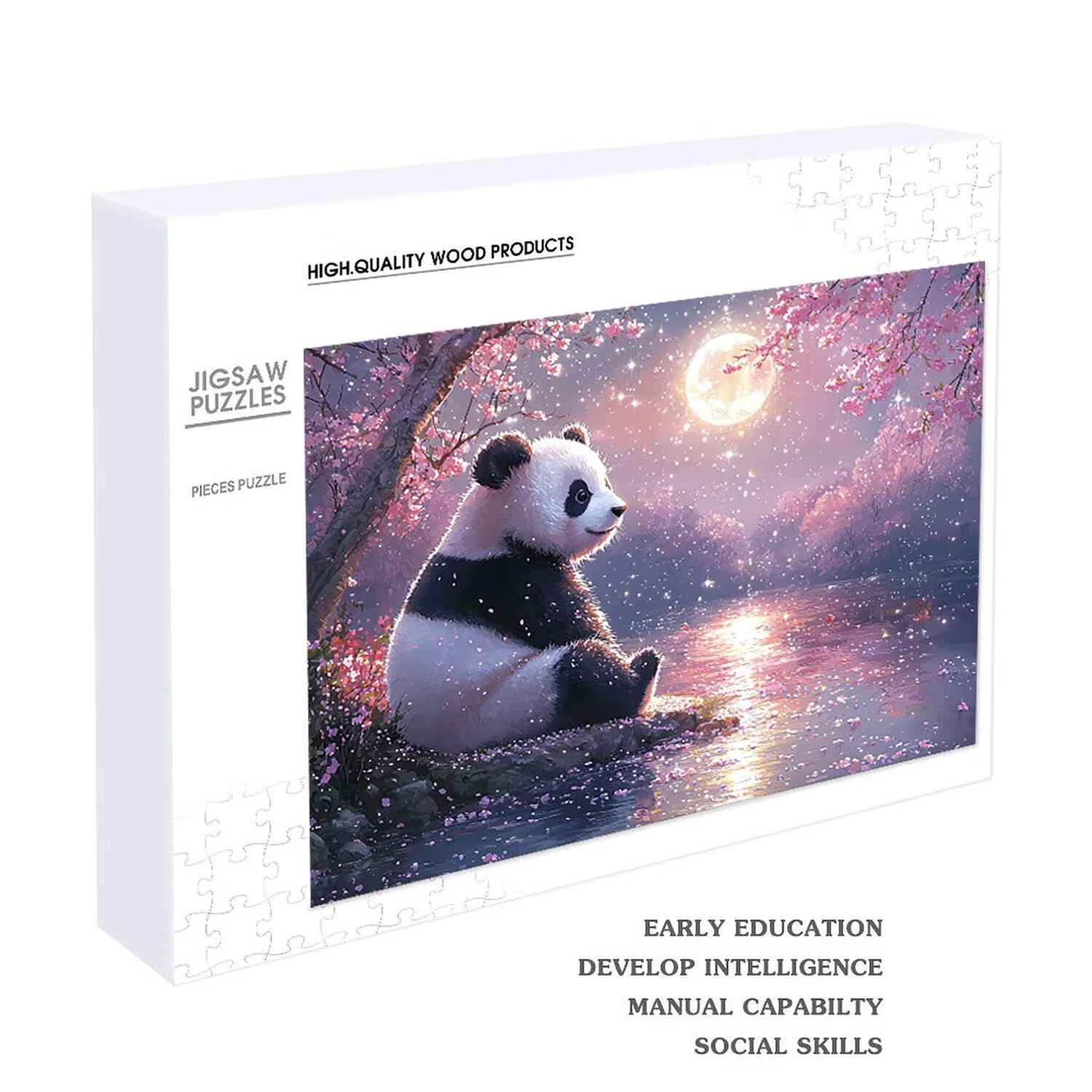 Puzzle in Legno per Adulti 1500 Pezzi | Luna Panda| Giocattoli Educativi | Puzzle Adulti E Famiglie Decor | Dimensione Di 87x57cm | Regalo Adultis | Regali Natale (Formato: 34.8x22.8in) o-942