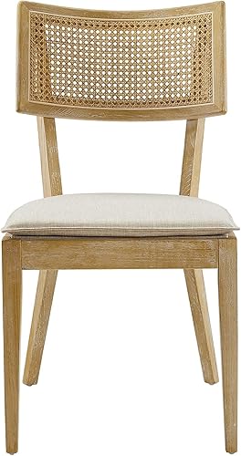 Miniatura 7 de Modway EEI-6080-GRY-BEI Caledonia - Juego de 2 sillas de comedor tapizadas de madera, color gris y beige