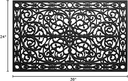 Miniatura 3 de Calloway Mills Gatsby - Felpudo de goma (2 x 3 pies) y peldaños de escalera Regal de goma de 6 piezas (9.75 x 29.75 pulgadas)
