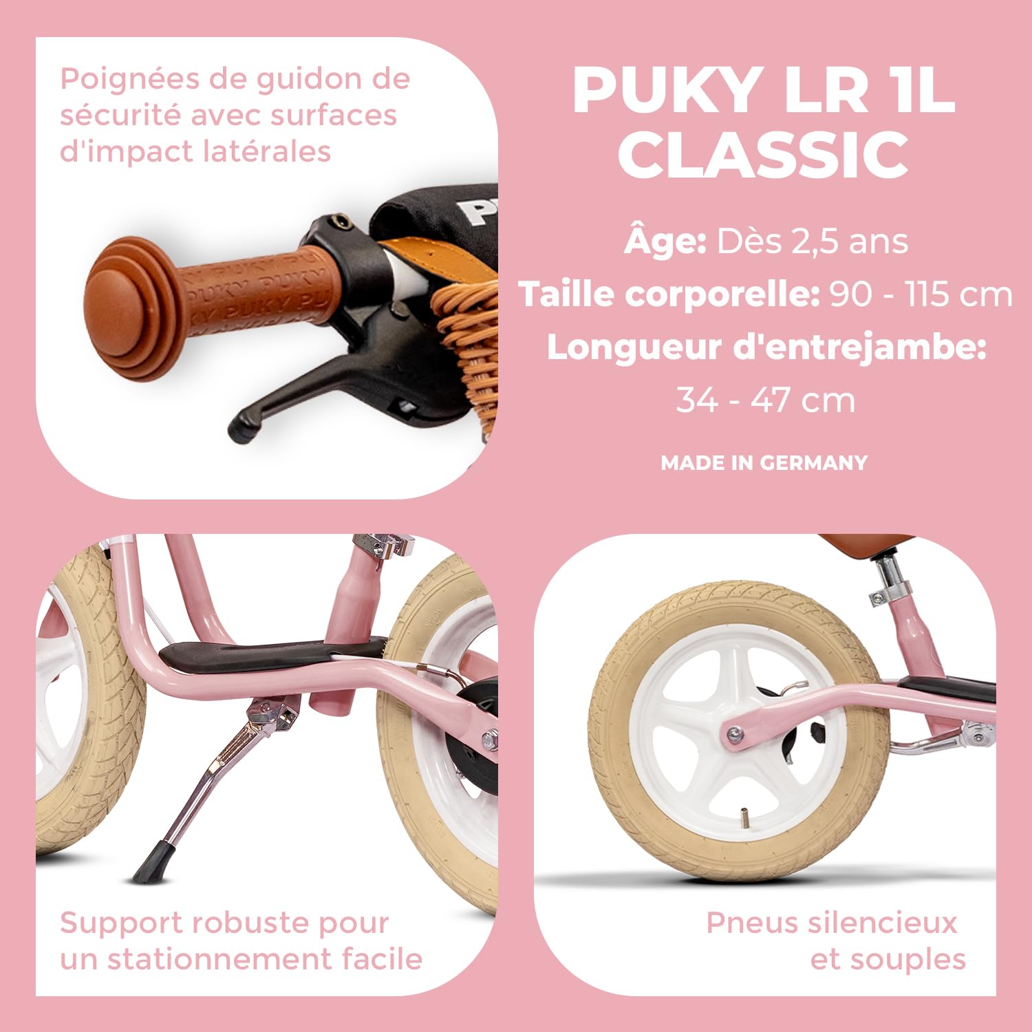 Puky Draisienne de 2,5 Ans LR L Classic Retro Pink
