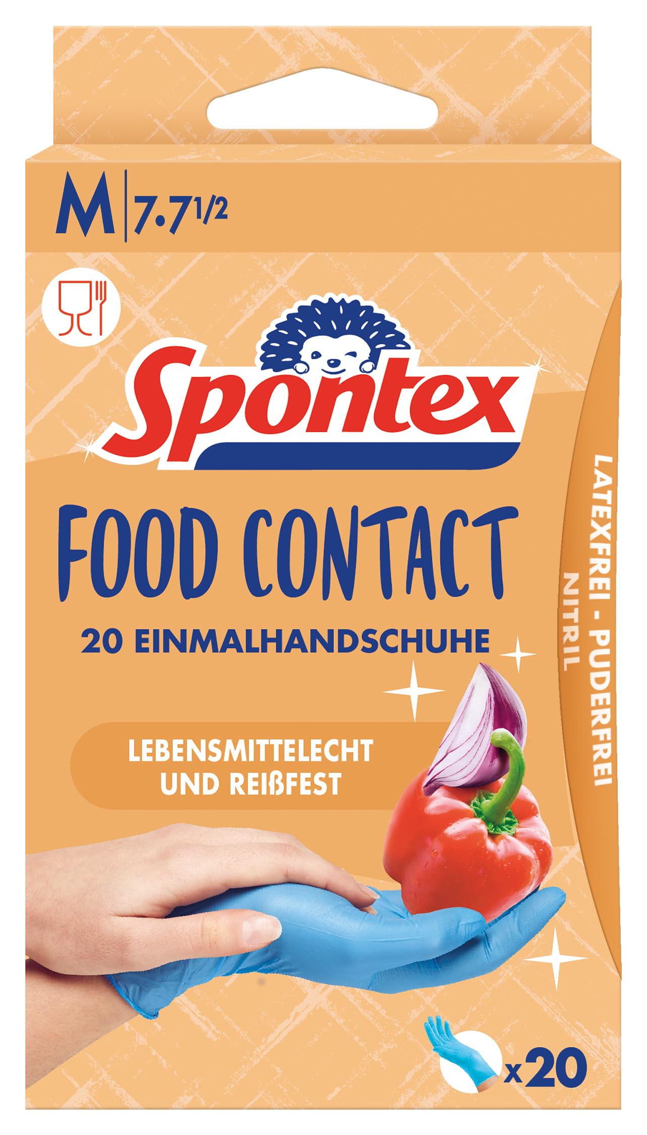 Food Contact 20 Disposable Nitrile Gloves Food Safe Latex Free and Powder-Free Size M (Pack of 20)