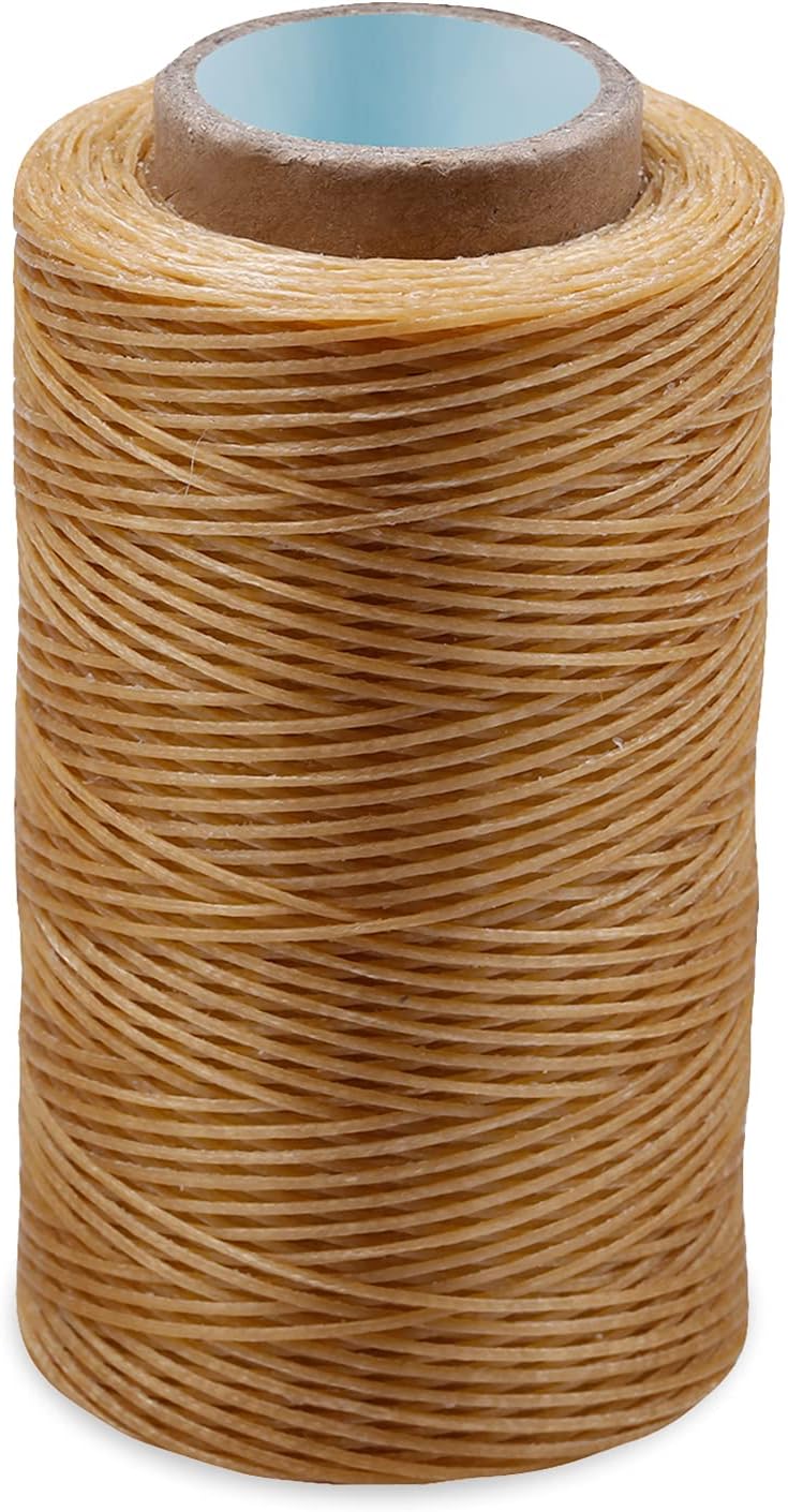 284 Yards Waxed Thread, 210D Heavy Duty Flat Wax Thread for Leather Sewing, Bookbinding/Shoe Repairing/Leather Projects