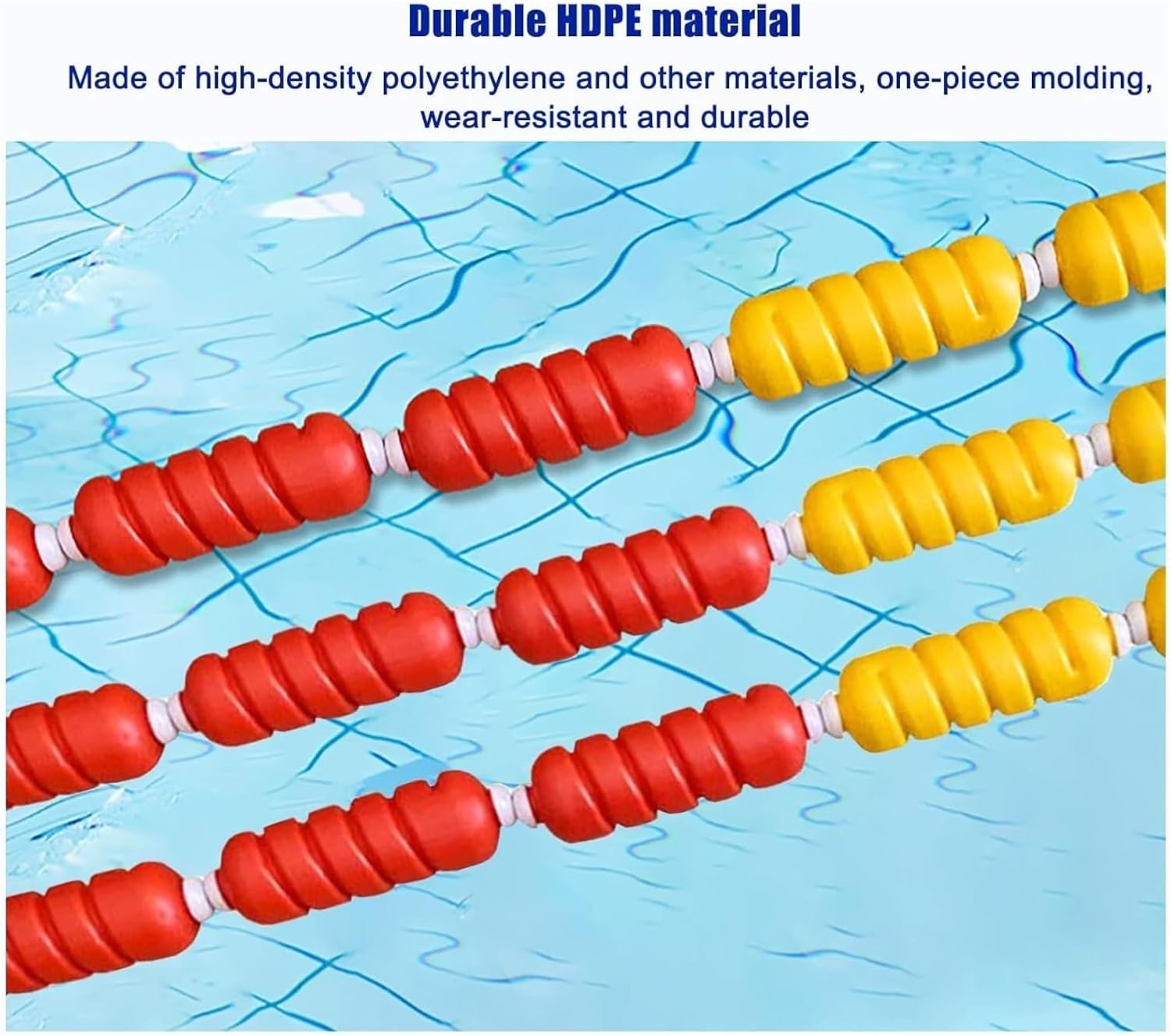 Pool Buoy,Pool Divider Rope Float, Pool Buoy Ball Float Lines with 2 Steel Hooks, Lane to Divide, Safety Divider Rope