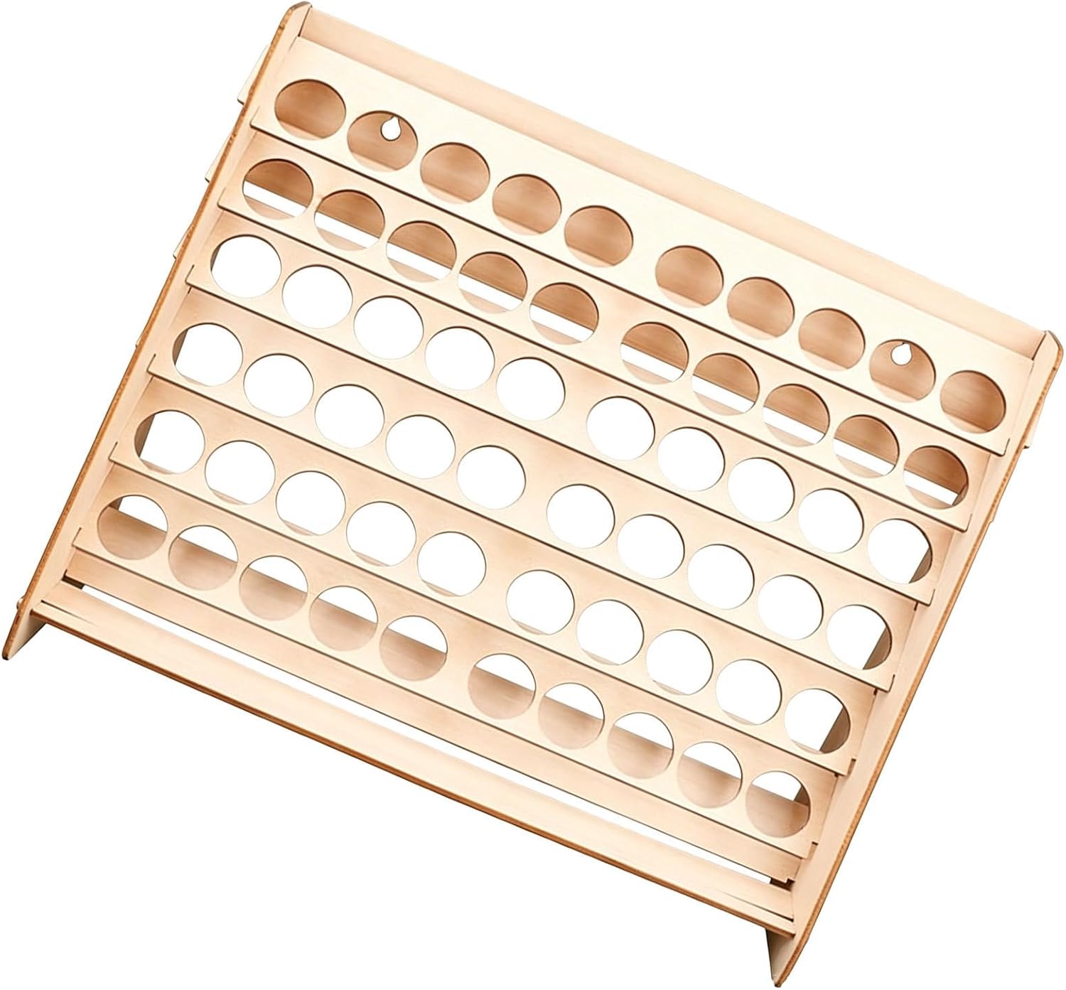 BESTonZON Wooden Paint Bottle Storage Rack with 60 Slots, 6-Tier Acrylic and Watercolor Bottle Organizer Featuring Enhanced Stability, Rounded Edges, and Widened Bottom Support Feet