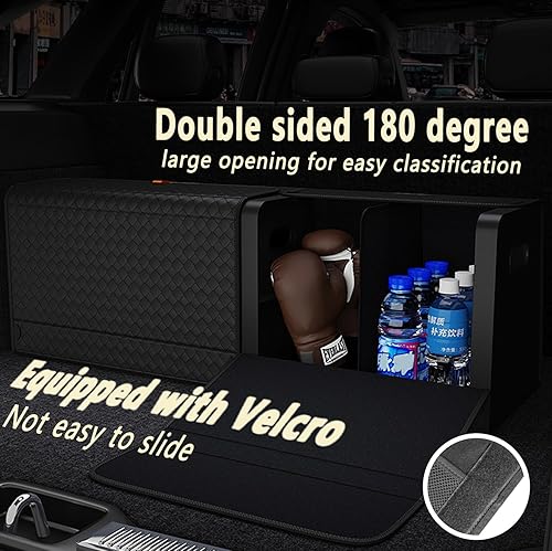 Miniatura 4 de GMQ Organizador de maletero de automóvil para SUV, organizadores de automóvil y almacenamiento con almacenamiento plegable, gran capacidad para SUV,