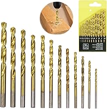 13pcs Drill Bit Sets, Metal Drill Bits for Hard Steel, Drill Bits For Metal, Metric High Speed Steel Set, Titanium Drill Bits Set for Drilling Wood, Metal & Plastic