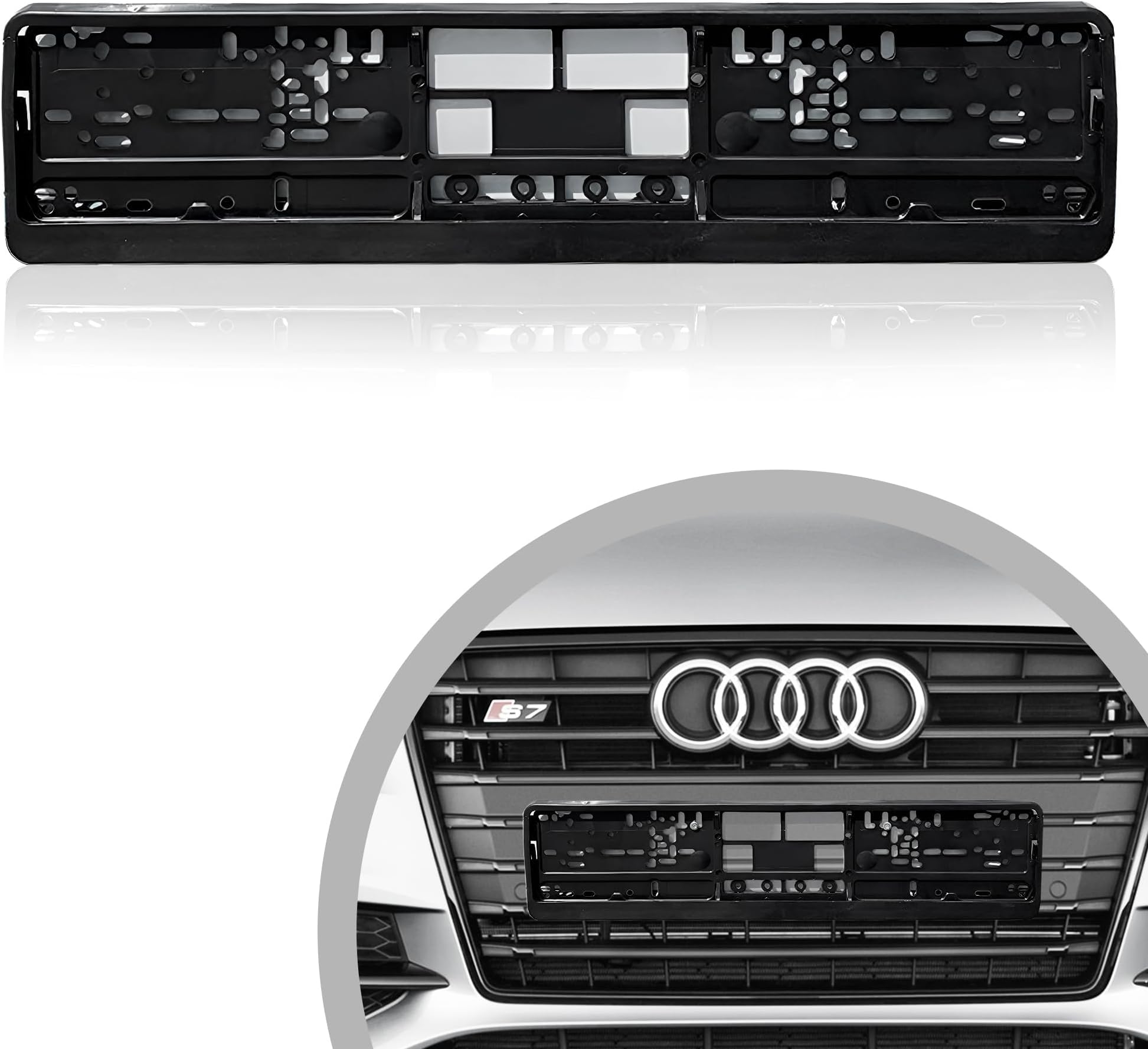 Chrome Style Euro License Plate Holder Universal Mounting