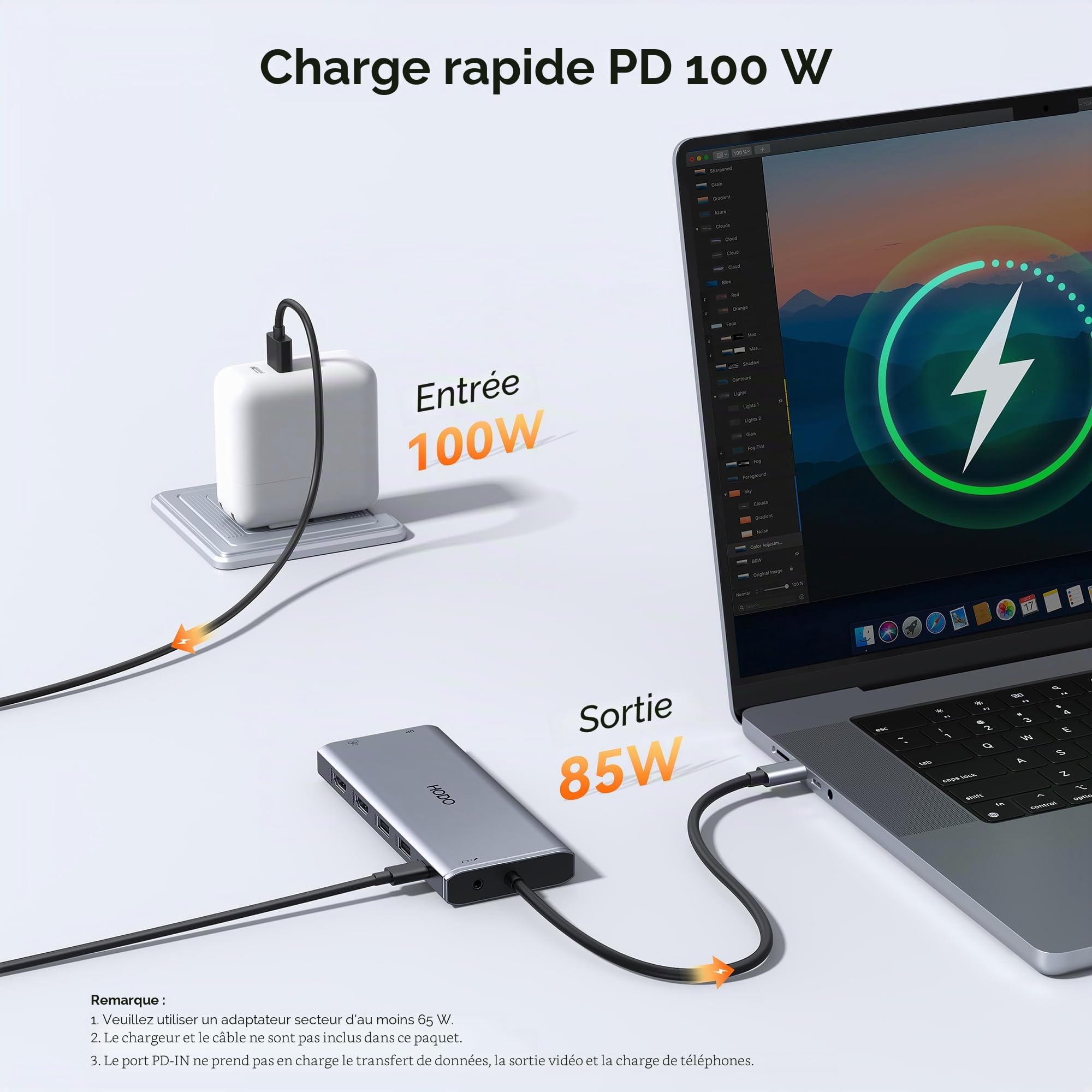 Station d'accueil pour ordinateur portable 2 écrans, station d'accueil USB C Hub adaptateur 14 en 1 avec double HDMI, port de données 10 Gbps, DisplayPort, Ethernet, PD, USB, SD TF, audio 3,5 mm