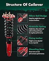 Vista 3 de SCITOO Suspensiones helicoidales aptas para Acura para TL 2009 2010 2011 2012 2013 2014 Kits de amortiguadores de montaje amortiguadores puntales