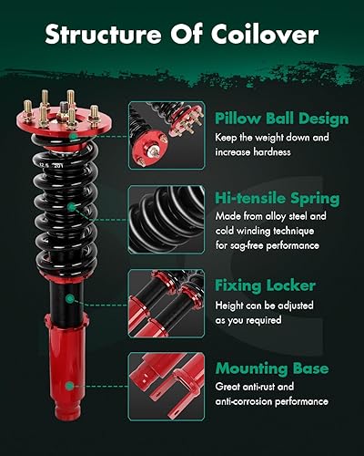 Miniatura 3 de SCITOO Suspensiones helicoidales aptas para Acura para TL 2009 2010 2011 2012 2013 2014 Kits de amortiguadores de montaje amortiguadores puntales