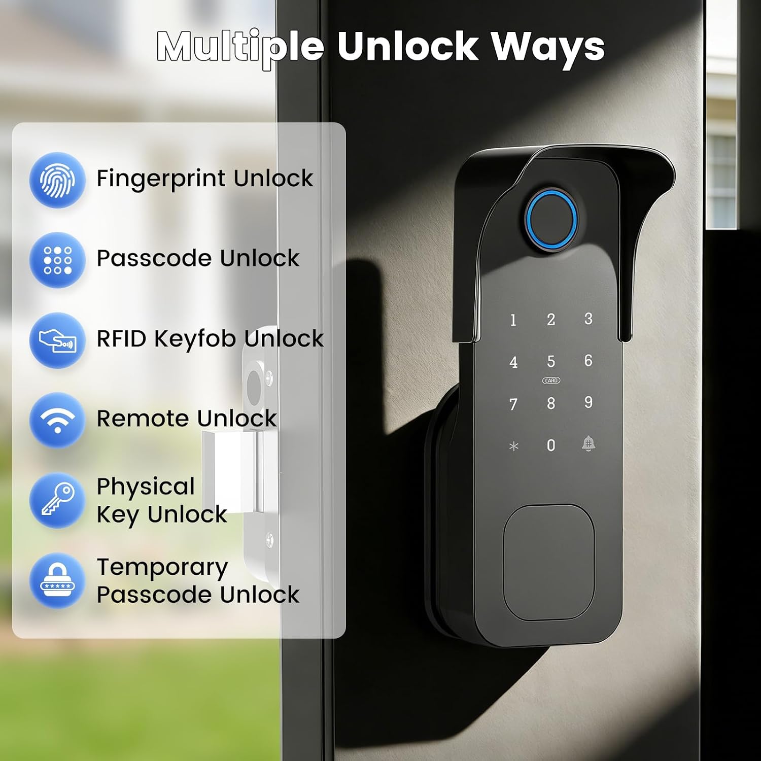Lokko Outdoor Gate Lock with Fingerprint & Keypad, Keyless Entry Smart Gate Lock for Garden, Fence, Yard, Patio