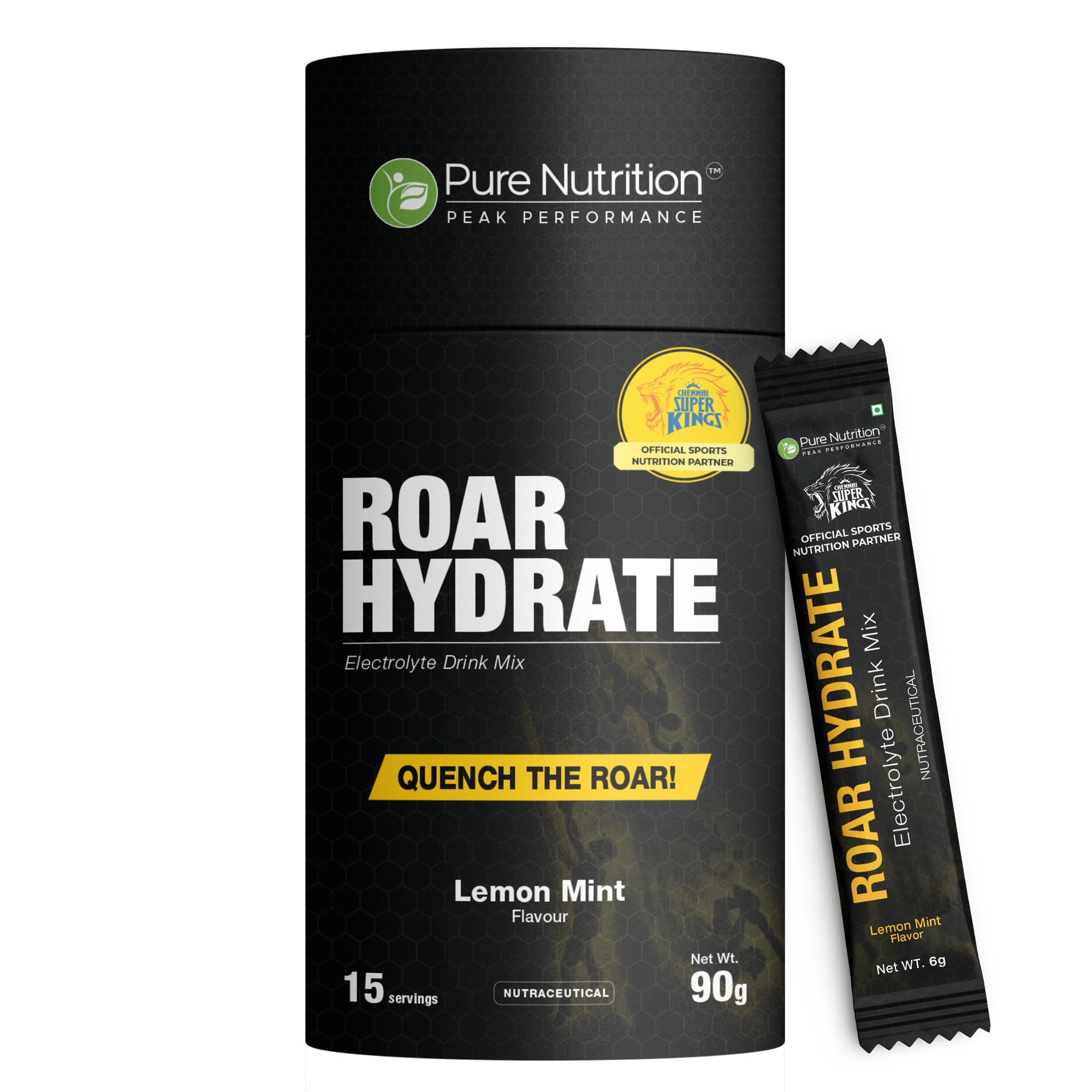 Pure Nutrition Roar Hydrate Electrolyte Drink Mix | 15 Servings (90g) | Lemon Mint Flavour | Hydration Powder with Essential Electrolytes | Supports Energy & Recovery-image-19