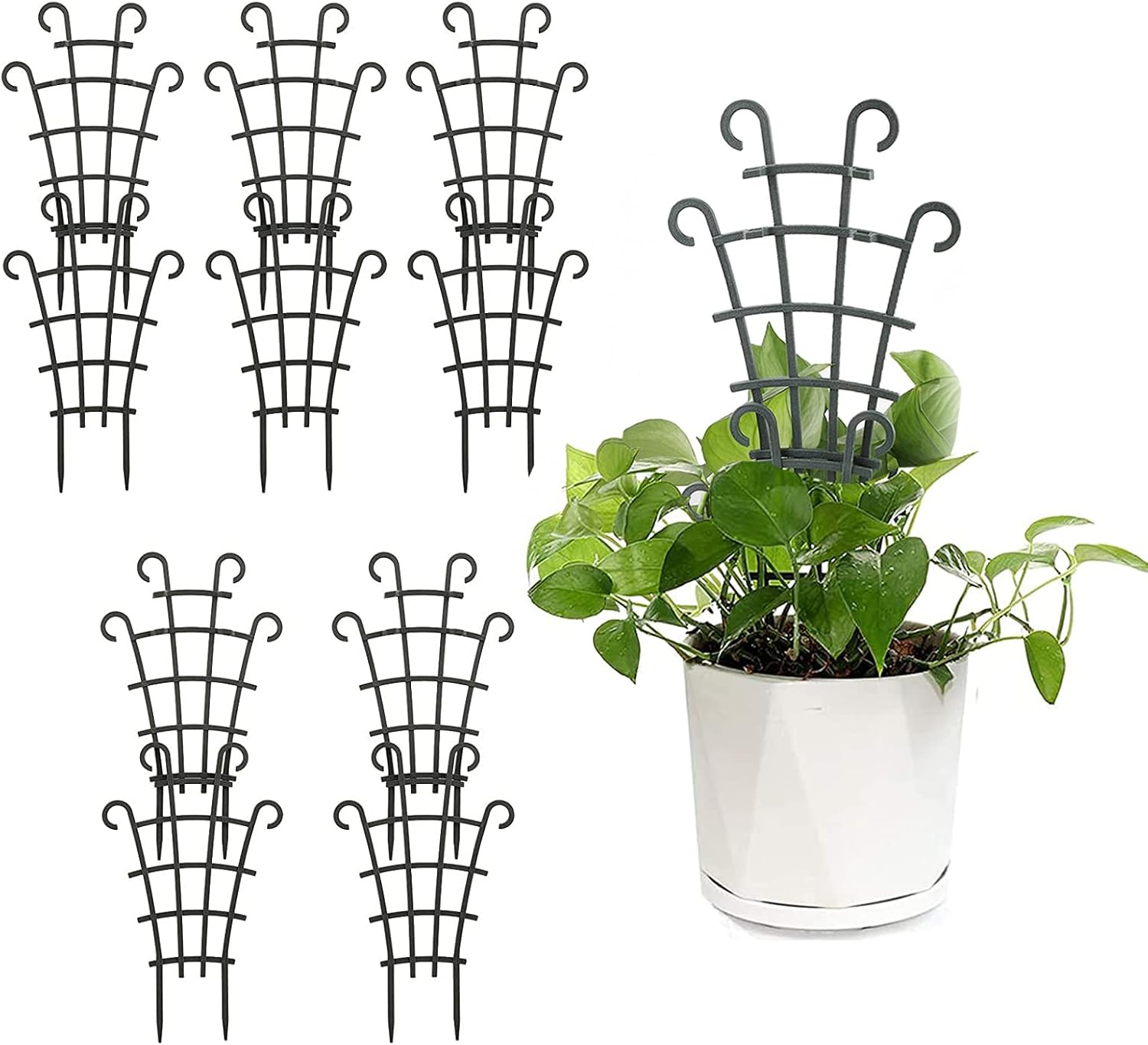 10Pcs Trellis for Potted Plants,Plastic Climbing Stakes