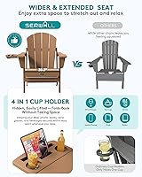 Vista 170 de SERWALL - Silla plegable Adirondack para patio, jardín, exterior, resistente a la intemperie, sillas para hoguera, color naranja