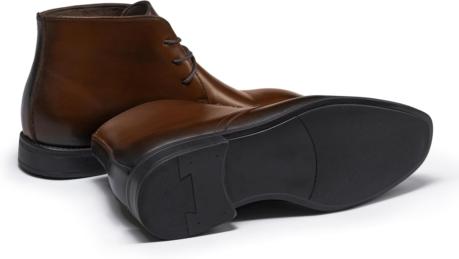 Holy dove Mens Dress Boots, Premium Leather Oxford Chukka in Brown, Non-Slip Waterproof Business Boots for Men (Size 8) - Image 6