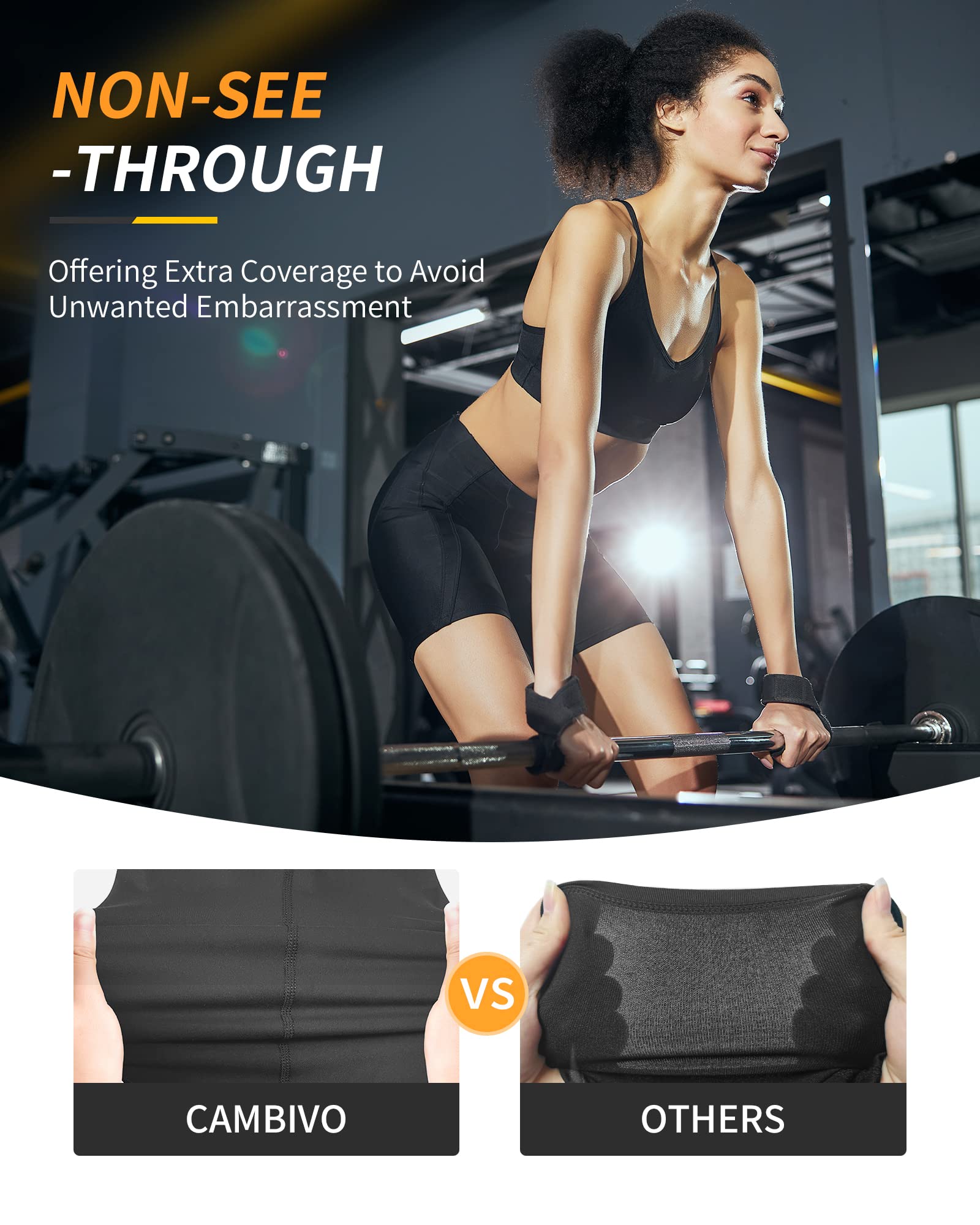 CAMBIVO Leggins Cortos Mujer Cintura Alta Push Up con Bolsillo para Deporte