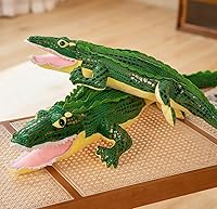 Vista 5 de GracesDawn Cocodrilo verde, juguete de peluche de cocodrilo, almohada, muñeca, juguete de peluche de cocodrilo (27.5 pulgadas de largo)