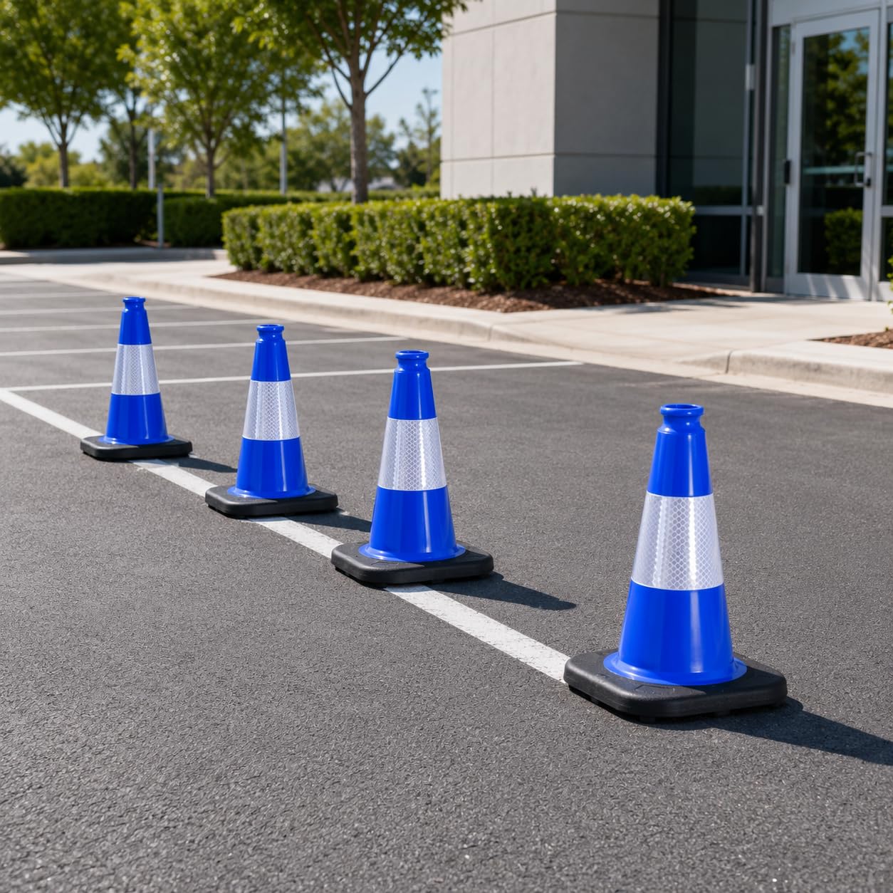 8 Cônes de signalisation 30 cm avec Base Lourde, Cônes de sécurité Haute visibilité avec Bandes réfléchissantes, Balises de Chantier Robustes pour parkings, Routes et Zones de Circulation