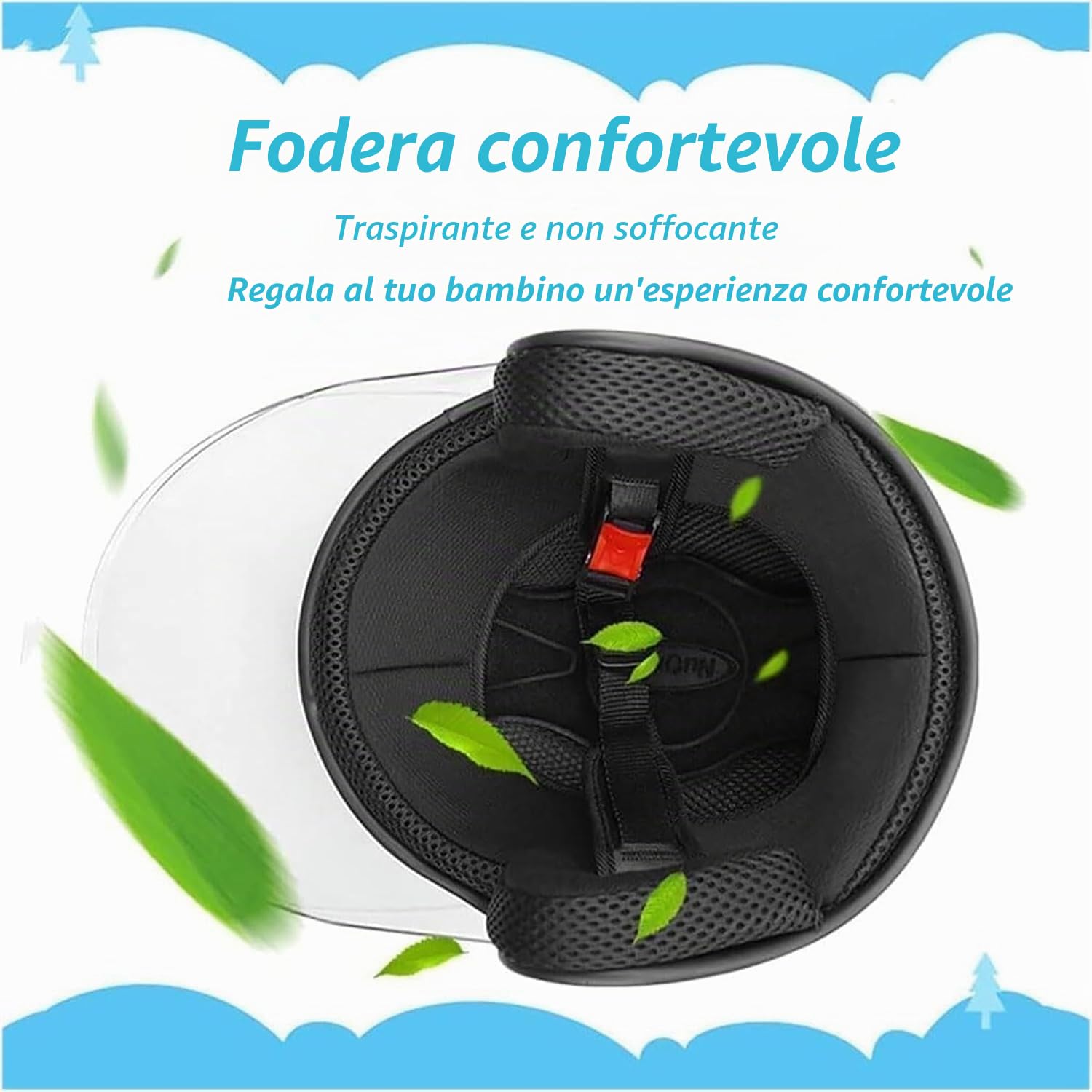 Casco da Moto per Bambini Casco da Moto per Bambini Casco da Bambini, Casco da Bicicletta per Bambini Casco da Moto Ergonomico, Caldo, Antivento per Bambini per l'Inverno (Blu)