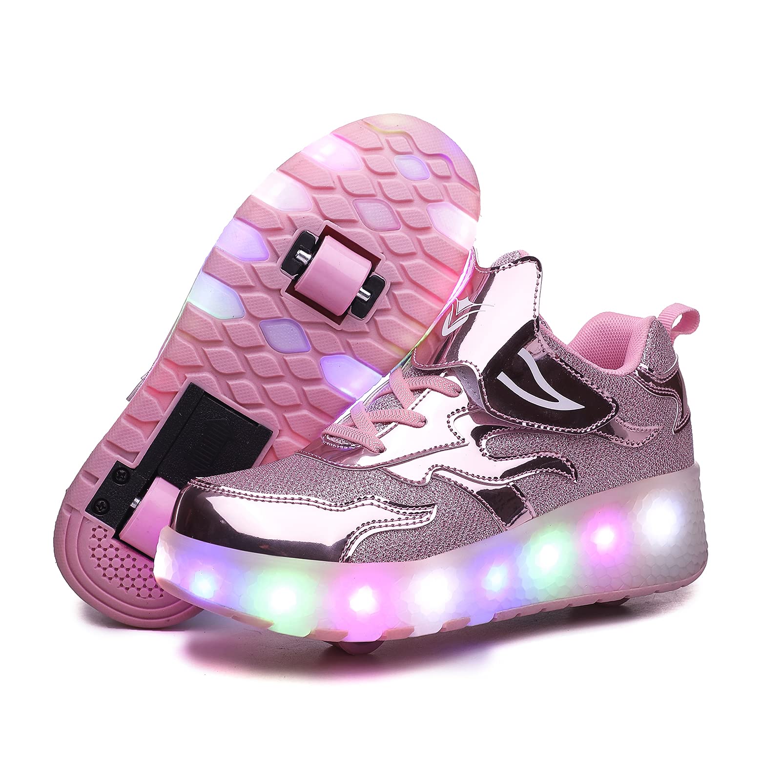 Buy Axcer 7 Colors Changing Upgraded LED Strips Roller Skate Shoes with Double Wheels Inline