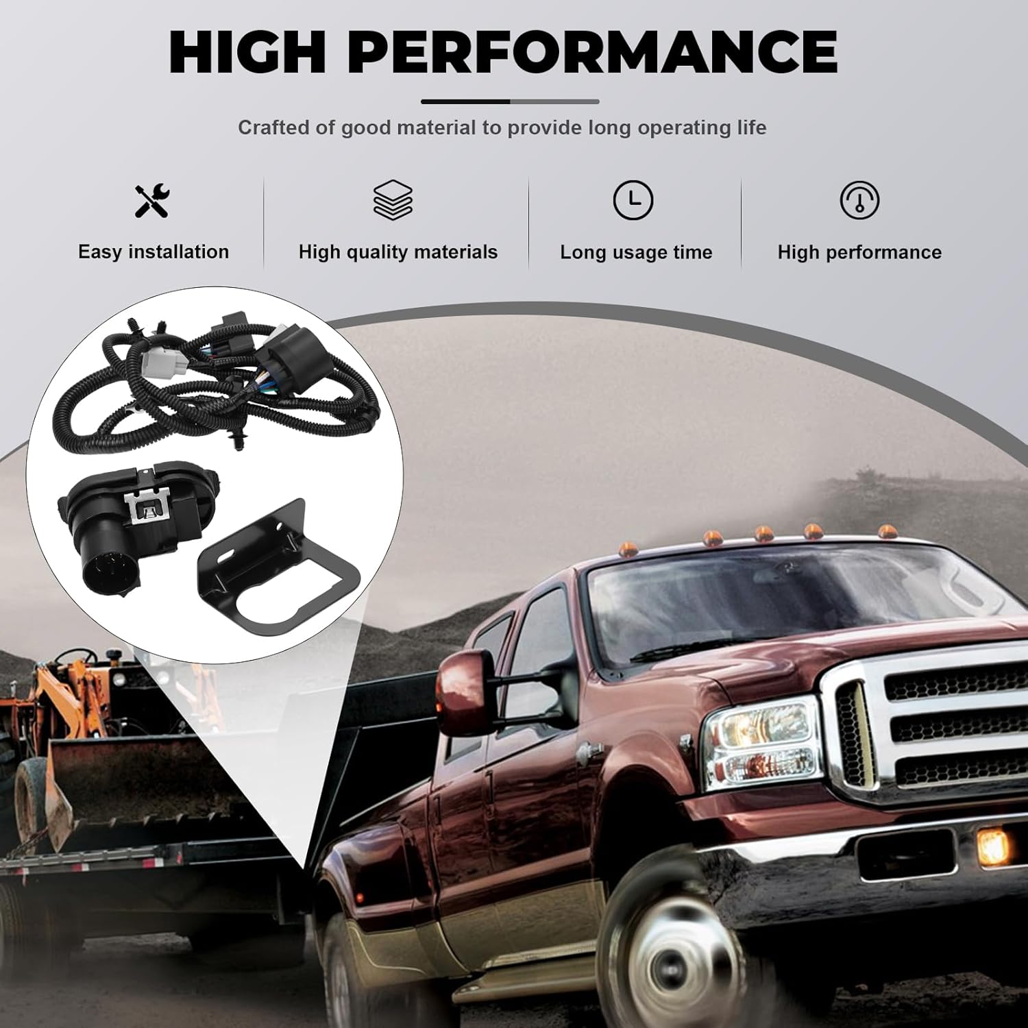 Trailer Rear Bumper Tow Connector Wiring Harness Hitch Wire Kit Without Parking Aid Compatible with Ford F-150 2015-2020 HL3Z-13A576-D HL3Z-13A576-B FU5Z-14489-A