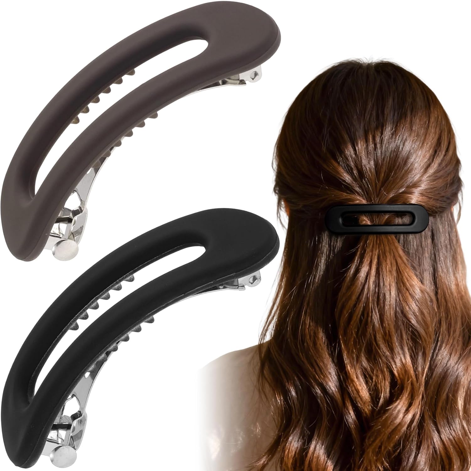 Frosted French Hair Barrette - Non-Slip Hair Clips for Women
