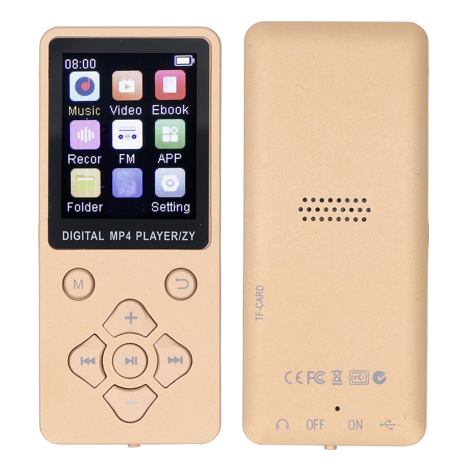 Mp3 Mp4 Player, 5.0, Independent Volume Control, Built in Speaker,64GB, HiFi Portable Music Player for Learning, Outdoor Activities, Gym Workouts, with Color Screen (Gold)-image-30