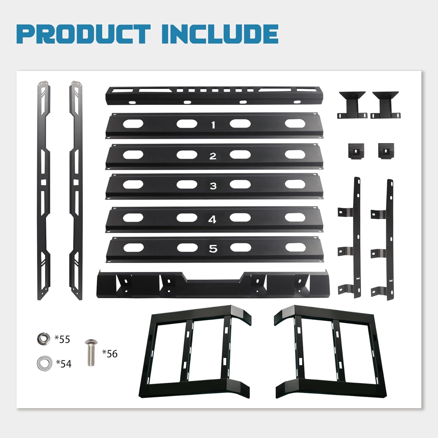 Roof Rack fit for Jeep Wrangler JL 2018-2024 4 Door w/Double Ladders Roof Rack Cargo Basket Luggage Carrier Heavy Duty Steel Cargo Storage Carrier (You Will get 2 Packages) - Image 6
