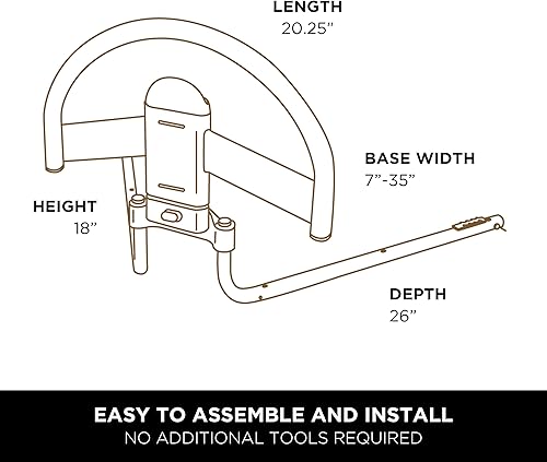 Miniatura 7 de Signature Life Stander Wonder Click - Manija de cama para marcos de cama ajustables de madera, riel de asistencia extraíble para adultos, personas