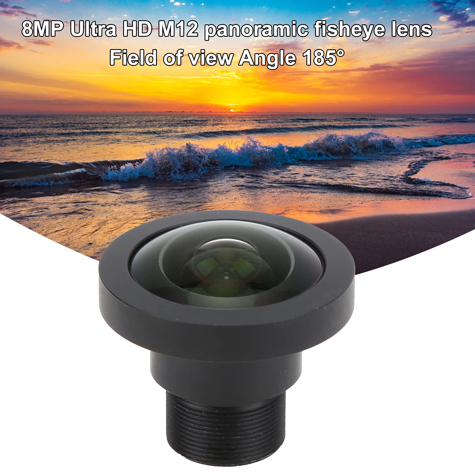 Weitwinkelobjektiv, 185° Panorama-Weitwinkel 8MP 1,3 mm 1/2,7 Zoll Fisheye-Objektiv für die meisten Modelle für Sportkameras