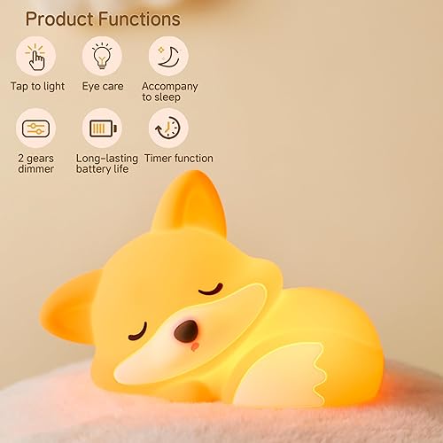 Miniatura 94 de Luz nocturna LED de gato, 16 colores regulables para guardería, luz nocturna kawaii, súper blanda de silicona recargable por USB, lámpara de noche