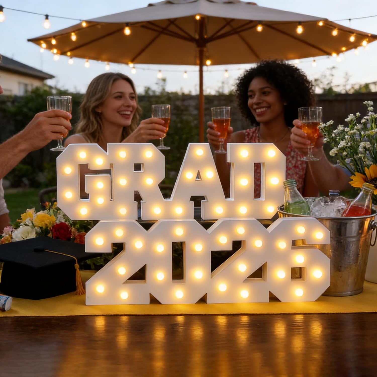 2026 Graduation Decorations- Light Up Letters "GRAD 2026" Class of 2026 Graduation Party Decorations Sign-Ornaments for Class of 2026 Preschool High School College Table Centerpieces Decor Party Supplies