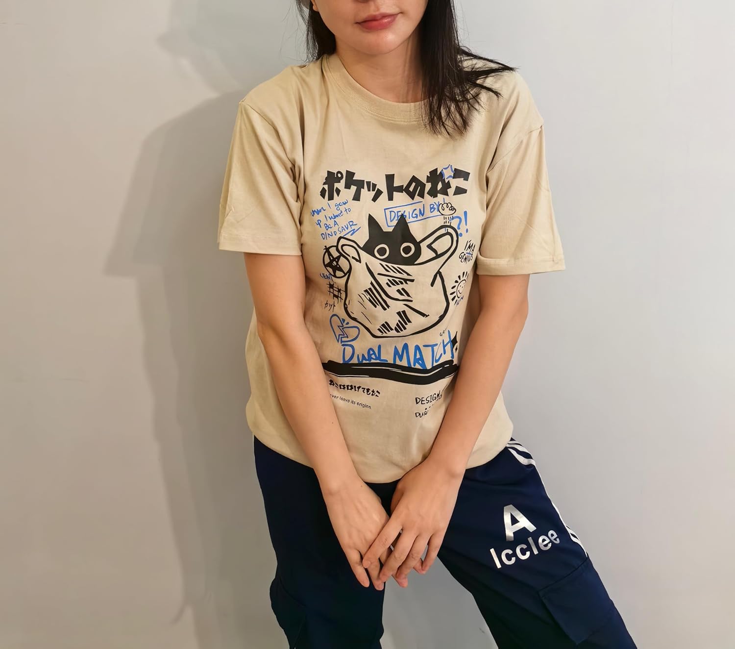 Unisex Cartoon T-Shirts Harajuku Kawaii Cat Letter Printed Short Sleeve Tees Couple Loose Clothes Y2K Tops - Image 3