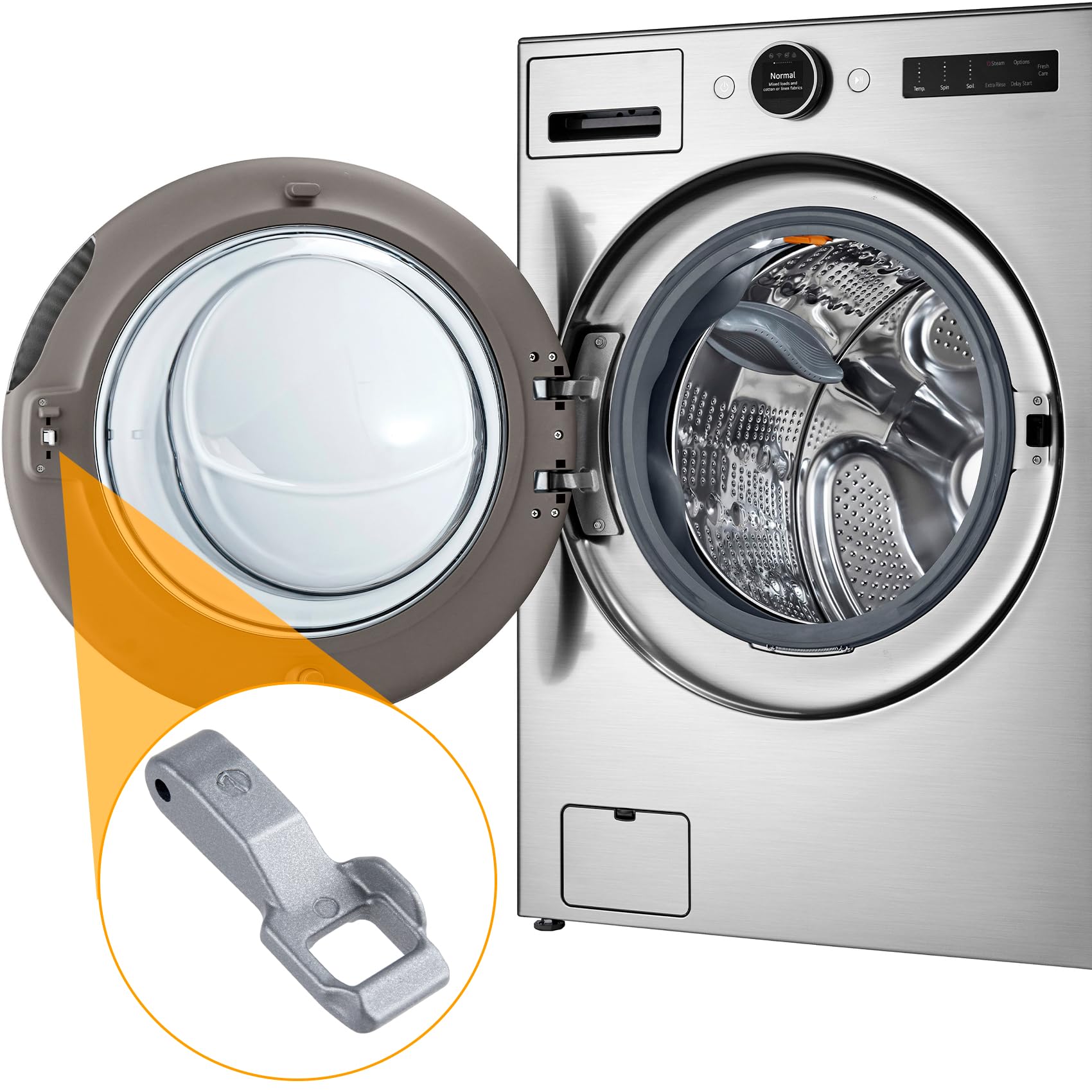 Türgriff Für LG Frontlader-Waschmaschine – Grauer Kunststoff-Griff 95x65 Mm, Ersatzteil